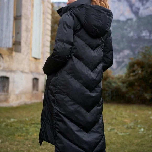 Seraphine Black Long 3-In-1 Maternity & Carrier Coat - Picture 4 of 4